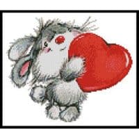 Artecy Cross Stitch Bunny Heart 11910 LF Cross Stitch Chart Hard Copy