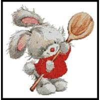 Artecy Cross Stitch Bunny with Spoon 11921 LF Cross Stitch Chart Hard Copy