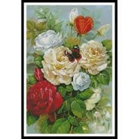 Artecy Cross Stitch Butterfly and Roses 13173 AHD Cross Stitch Chart Hard Copy