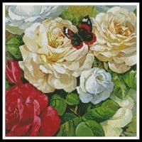 Artecy Cross Stitch Butterfly and Roses Crop 13172 AHD Cross Stitch Chart Hard Copy