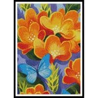 Artecy Cross Stitch Butterfly Blue Crop 13256 PFLD Cross Stitch Chart Hard Copy