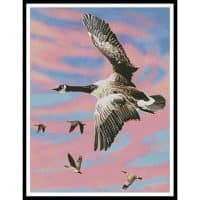 Artecy Cross Stitch Canadian Geese at Sunset 12686 MB Cross Stitch Chart Hard Copy