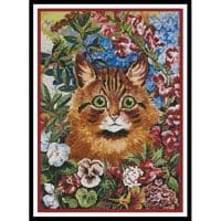 Artecy Cross Stitch Cat Amongst the Flowers 11116 Cross Stitch Chart Hard Copy