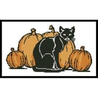 Artecy Cross Stitch Cat and Pumpkins 13838 Cross Stitch Chart Hard Copy