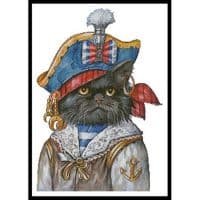 Artecy Cross Stitch Cat Pirate 13924 AC Cross Stitch Chart Hard Copy