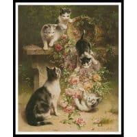 Artecy Cross Stitch Cats and Flowers 14051 Cross Stitch Chart Hard Copy