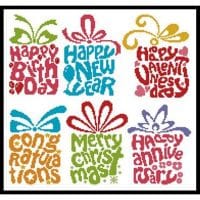 Artecy Cross Stitch Celebrations Card Set 12391 Cross Stitch Chart Hard Copy