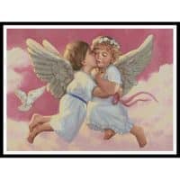 Artecy Cross Stitch Cherubs Kiss 12218 ARTL Cross Stitch Chart Hard Copy