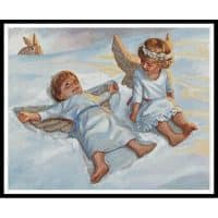 Artecy Cross Stitch Cherubs Snow Angels 12286 ARTL Cross Stitch Chart Hard Copy