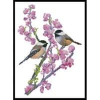 Artecy Cross Stitch Chickadees and Redbud 12272 CH Cross Stitch Chart Hard Copy
