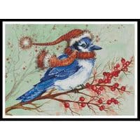 Artecy Cross Stitch Christmas Blue Jay 13019 MP Cross Stitch Chart Hard Copy