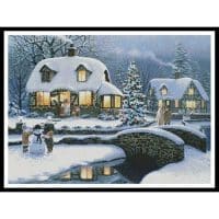 Artecy Cross Stitch Christmas Cottage 10999 INT Cross Stitch Chart Hard Copy