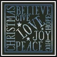Artecy Cross Stitch Christmas Square Blue 13462 JP Cross Stitch Chart Hard Copy