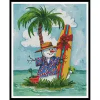 Artecy Cross Stitch Christmas Surfer 10749 CYPRS Cross Stitch Chart Hard Copy