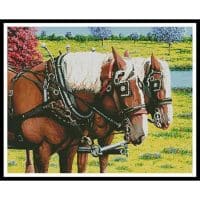 Artecy Cross Stitch Clydesdales in the Meadow 13726 MB Cross Stitch Chart Hard Copy