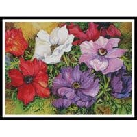 Artecy Cross Stitch Colourful Anemones 10876 ARTL Cross Stitch Chart Hard Copy