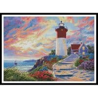 Artecy Cross Stitch Colourful Lighthouse at Sunset 11062 ARTL Cross Stitch Chart Hard Copy