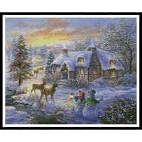 Artecy Cross Stitch Cottage at Christmas 12052 ARTL Cross Stitch Chart Hard Copy