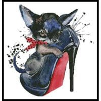 Artecy Cross Stitch Cute Chihuahua 12719 LF Cross Stitch Chart Hard Copy