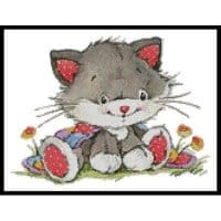 Artecy Cross Stitch Cute Kitty 12307 LF Cross Stitch Chart Hard Copy