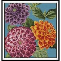 Artecy Cross Stitch Dahlias Mini 11491 Cross Stitch Chart Hard Copy