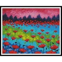 Artecy Cross Stitch Dancing Poppies 11625 ML Cross Stitch Chart Hard Copy