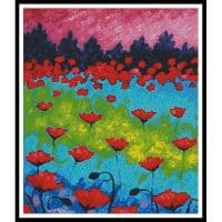 Artecy Cross Stitch Dancing Poppies Crop 13187 ML Cross Stitch Chart Hard Copy