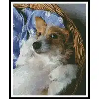 Artecy Cross Stitch Dog in Basket 12167 Cross Stitch Chart Hard Copy