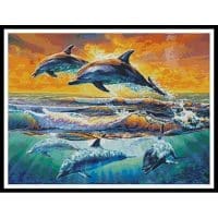 Artecy Cross Stitch Dolphins at Dawn 10290 MGL Cross Stitch Chart Hard Copy