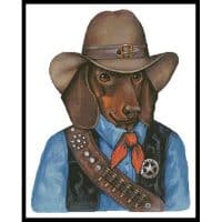 Artecy Cross Stitch Doxie Texas Ranger 14066 AC Cross Stitch Chart Hard Copy