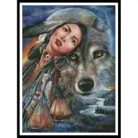Artecy Cross Stitch Dream of the Wolf Maiden 10681 PFLD Cross Stitch Chart Hard Copy