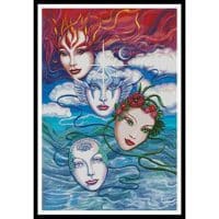 Artecy Cross Stitch Elemental Masks 10468 GG Cross Stitch Chart Hard Copy