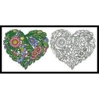 Artecy Cross Stitch Floral Heart 1 12590 Cross Stitch Chart Hard Copy
