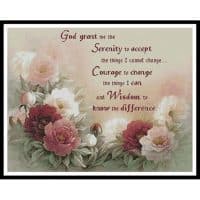 Artecy Cross Stitch Floral Serenity Prayer 11677 CYPRS Cross Stitch Chart Hard Copy