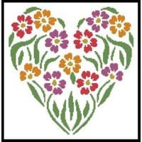 Artecy Cross Stitch Flower Heart 2 13216 JP Cross Stitch Chart Hard Copy