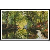 Artecy Cross Stitch Forest Stream Painting 11450 Cross Stitch Chart Hard Copy