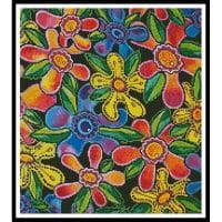 Artecy Cross Stitch Funky Flowers Crop 14110 LFJ Cross Stitch Chart Hard Copy