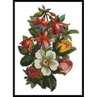 Artecy Cross Stitch Fuschia and Roses 10392 Cross Stitch Chart Hard Copy