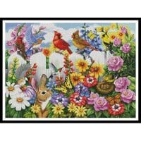Artecy Cross Stitch Garden Gossip Large 14003 BW Cross Stitch Chart Hard Copy