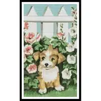 Artecy Cross Stitch Garden Puppy 11490 Cross Stitch Chart Hard Copy