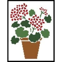 Artecy Cross Stitch Geranium Pot 12028 JP Cross Stitch Chart Hard Copy