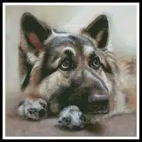 Artecy Cross Stitch German Shepherd Painting 2 12155 HC Cross Stitch Chart Hard Copy