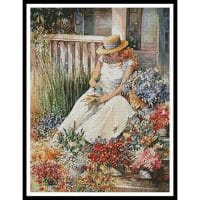 Artecy Cross Stitch Girl with Flowers 11176 CYPRS Cross Stitch Chart Hard Copy