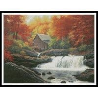 Artecy Cross Stitch Glade Creek Grist Mill Painting 12423 HDLY Cross Stitch Chart Hard Copy