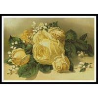 Artecy Cross Stitch Golden Yellow Roses 13813 Cross Stitch Chart Hard Copy