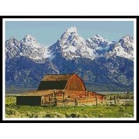 Artecy Cross Stitch Grand Tetons Barn 10616 Cross Stitch Chart Hard Copy