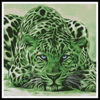 Artecy Cross Stitch Green Leopard 12980 Cross Stitch Chart Hard Copy