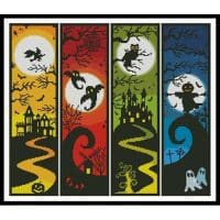 Artecy Cross Stitch Halloween Banners 10143 Cross Stitch Chart Hard Copy