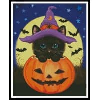 Artecy Cross Stitch Halloween Kitty 13397 KH Cross Stitch Chart Hard Copy