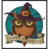 Artecy Cross Stitch Halloween Owl 12910 Cross Stitch Chart Hard Copy